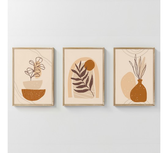 Πίνακας Zephy τρίπτυχος με ψηφιακή εκτύπωση και πλαίσιο 33x1.5x48εκ Υλικό: SOLID WOOD - 3MM CARDBOARD 409-000245