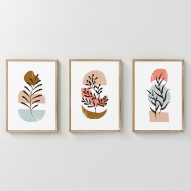 Πίνακας Thera τρίπτυχος με ψηφιακή εκτύπωση και πλαίσιο 33x1.5x48εκ Υλικό: SOLID WOOD - 3MM CARDBOARD 409-000248