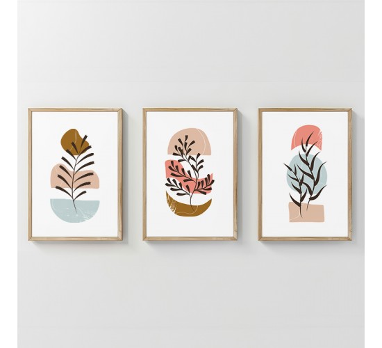 Πίνακας Thera τρίπτυχος με ψηφιακή εκτύπωση και πλαίσιο 33x1.5x48εκ Υλικό: SOLID WOOD - 3MM CARDBOARD 409-000248