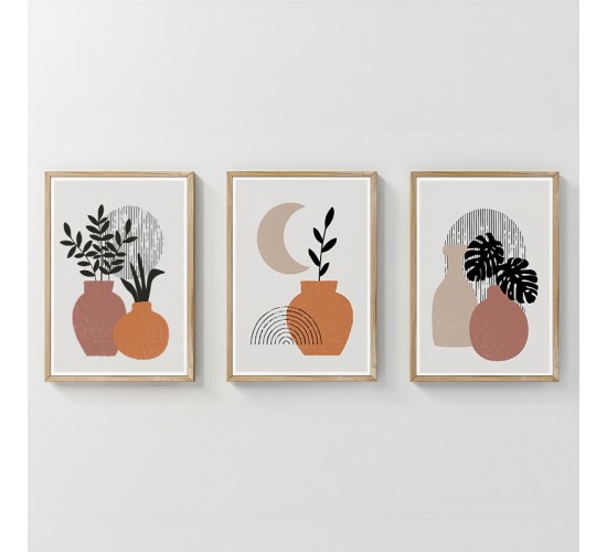 Πίνακας Erynd τρίπτυχος με ψηφιακή εκτύπωση και πλαίσιο 33x1.5x48εκ Υλικό: SOLID WOOD - 3MM CARDBOARD 409-000249