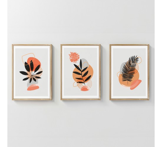 Πίνακας Virel τρίπτυχος με ψηφιακή εκτύπωση και πλαίσιο 33x1.5x48εκ Υλικό: SOLID WOOD - 3MM CARDBOARD 409-000250