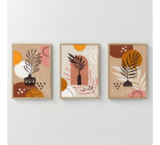 Πίνακας Nyxen τρίπτυχος με ψηφιακή εκτύπωση και πλαίσιο 33x1.5x48εκ Υλικό: SOLID WOOD - 3MM CARDBOARD 409-000251