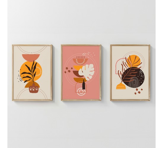 Πίνακας Solith τρίπτυχος με ψηφιακή εκτύπωση και πλαίσιο 33x1.5x48εκ Υλικό: SOLID WOOD - 3MM CARDBOARD 409-000252