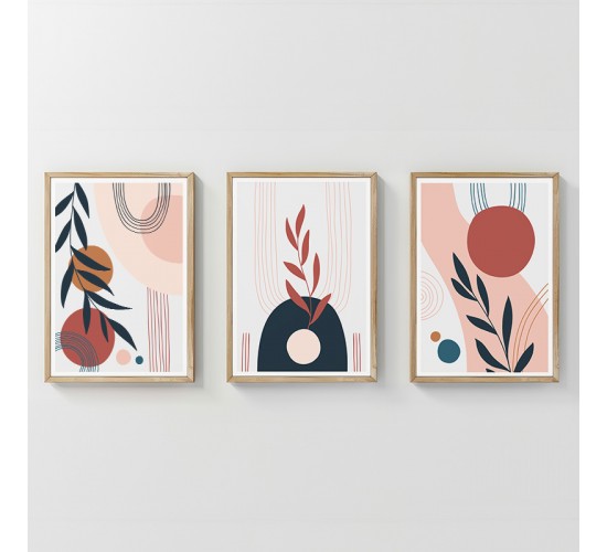 Πίνακας Caeris τρίπτυχος με ψηφιακή εκτύπωση και πλαίσιο 33x1.5x48εκ Υλικό: SOLID WOOD - 3MM CARDBOARD 409-000257