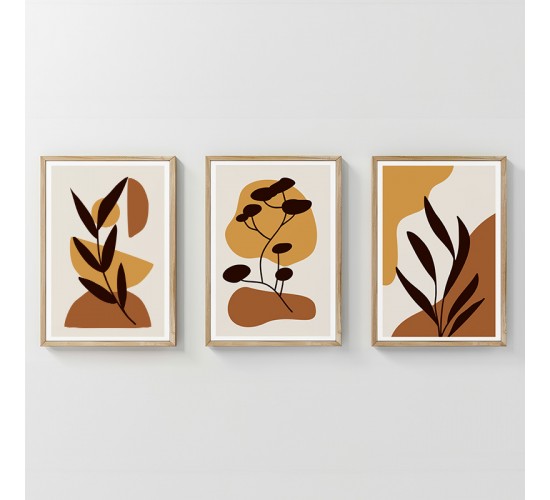 Πίνακας Oriv τρίπτυχος με ψηφιακή εκτύπωση και πλαίσιο 33x1.5x48εκ Υλικό: SOLID WOOD - 3MM CARDBOARD 409-000258