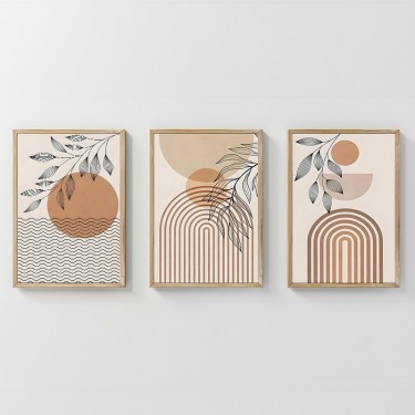 Πίνακας Zephra τρίπτυχος με ψηφιακή εκτύπωση και πλαίσιο 33x1.5x48εκ Υλικό: SOLID WOOD - 3MM CARDBOARD 409-000259