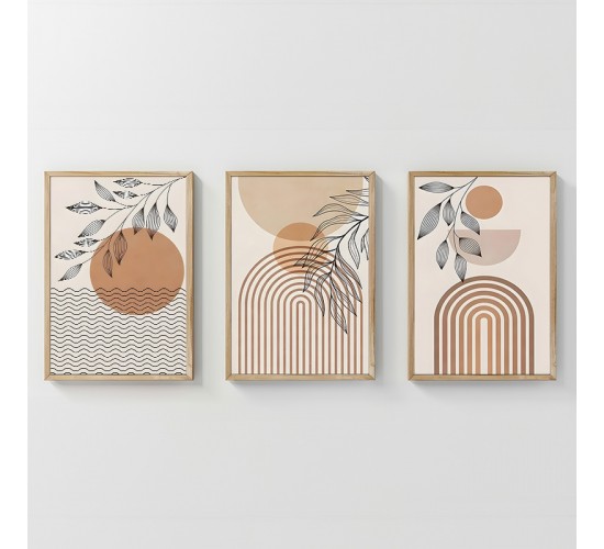 Πίνακας Zephra τρίπτυχος με ψηφιακή εκτύπωση και πλαίσιο 33x1.5x48εκ Υλικό: SOLID WOOD - 3MM CARDBOARD 409-000259