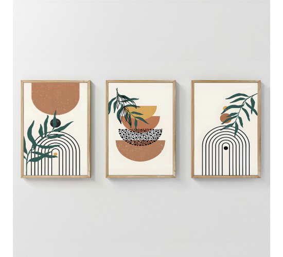 Πίνακας Mylen τρίπτυχος με ψηφιακή εκτύπωση και πλαίσιο 33x1.5x48εκ Υλικό: SOLID WOOD - 3MM CARDBOARD 409-000260