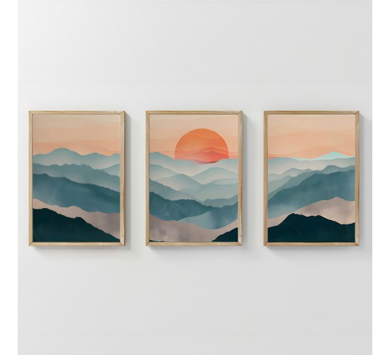 Πίνακας Sylis τρίπτυχος με ψηφιακή εκτύπωση και πλαίσιο 33x1.5x48εκ Υλικό: SOLID WOOD - 3MM CARDBOARD 409-000261