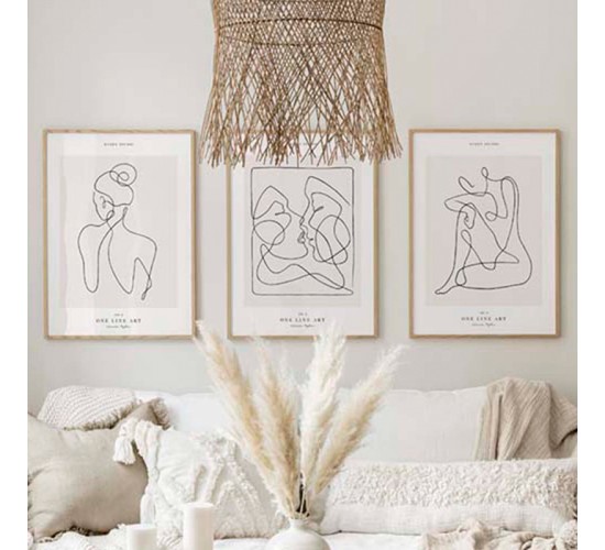 Πίνακας Aelith τρίπτυχος με ψηφιακή εκτύπωση και πλαίσιο 33x1.5x48εκ Υλικό: SOLID WOOD - 3MM CARDBOARD 409-000266