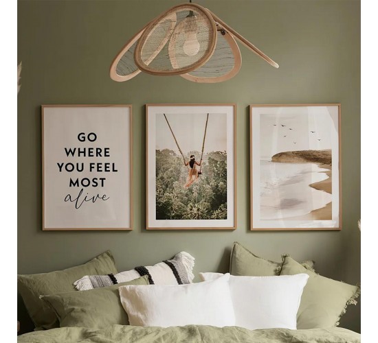 Πίνακας Oralis τρίπτυχος με ψηφιακή εκτύπωση και πλαίσιο 33x1.5x48εκ Υλικό: SOLID WOOD - 3MM CARDBOARD 409-000269