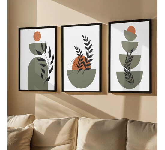 Πίνακας Corisia τρίπτυχος με ψηφιακή εκτύπωση και πλαίσιο 33x1.5x48εκ Υλικό: SOLID WOOD - 3MM CARDBOARD 409-000273