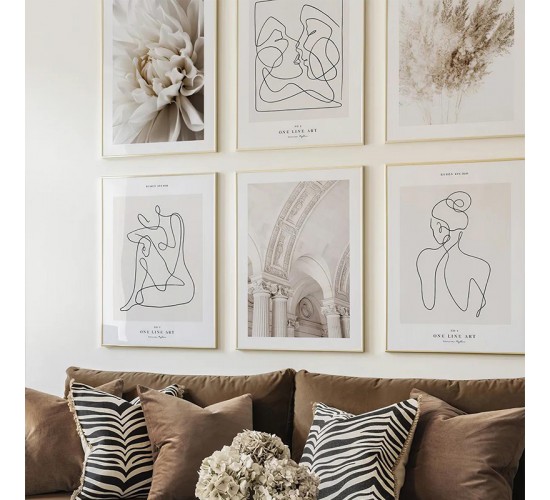 Πίνακας Greda εξάπτυχος με ψηφιακή εκτύπωση και πλαίσιο 33x1.5x48εκ Υλικό: SOLID WOOD - 3MM CARDBOARD 409-000282