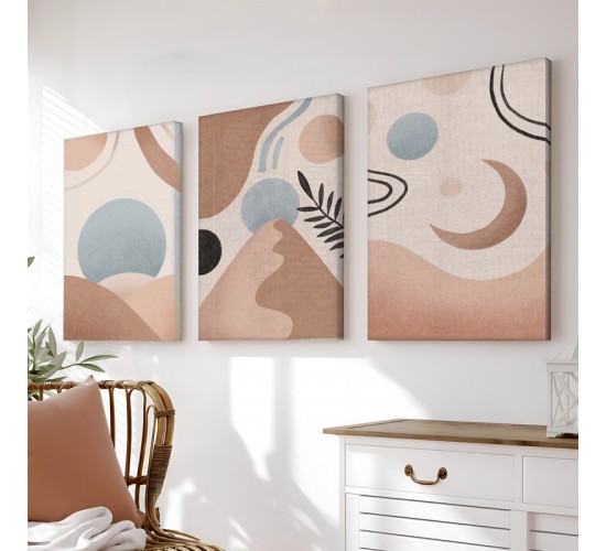 Πίνακας σε καμβά Leberto τρίπτυχος με ψηφιακή εκτύπωση και πλαίσιο 50x2x70εκ Υλικό: SOLID WOOD - 3MM CARDBOARD 409-000284