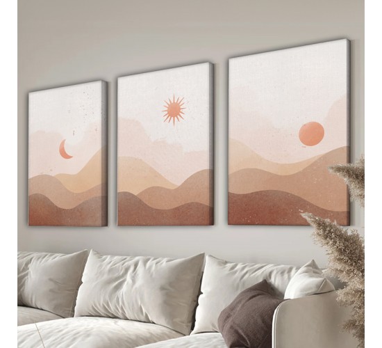 Πίνακας σε καμβά Belan τρίπτυχος με ψηφιακή εκτύπωση και πλαίσιο 50x2x70εκ Υλικό: SOLID WOOD - 3MM CARDBOARD 409-000285