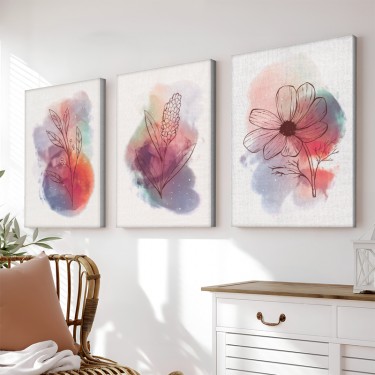 Πίνακας σε καμβά Nerve τρίπτυχος με ψηφιακή εκτύπωση και πλαίσιο 50x2x70εκ Υλικό: SOLID WOOD - 3MM CARDBOARD 409-000286