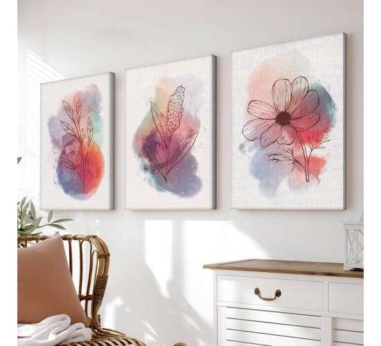 Πίνακας σε καμβά Nerve τρίπτυχος με ψηφιακή εκτύπωση και πλαίσιο 50x2x70εκ Υλικό: SOLID WOOD - 3MM CARDBOARD 409-000286