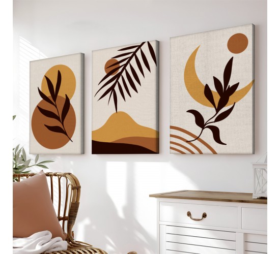 Πίνακας σε καμβά Decon τρίπτυχος με ψηφιακή εκτύπωση και πλαίσιο 50x2x70εκ Υλικό: SOLID WOOD - 3MM CARDBOARD 409-000287