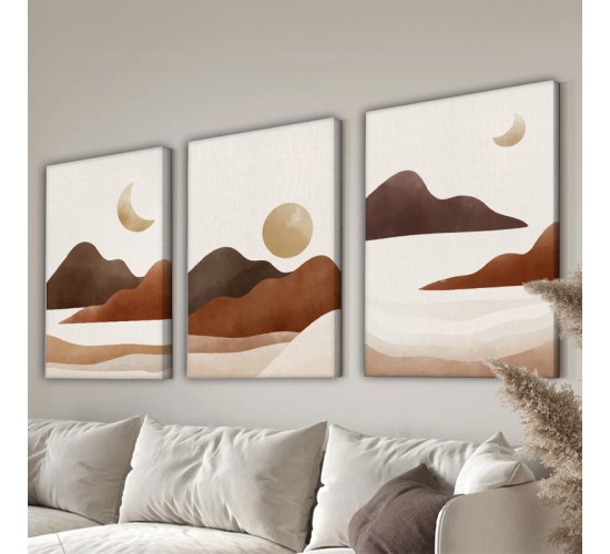 Πίνακας σε καμβά Lasira τρίπτυχος με ψηφιακή εκτύπωση και πλαίσιο 40x2x60εκ Υλικό: SOLID WOOD - 3MM CARDBOARD 409-000289