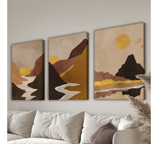 Πίνακας σε καμβά Elthar τρίπτυχος με ψηφιακή εκτύπωση και πλαίσιο 50x2x70εκ Υλικό: SOLID WOOD - 3MM CARDBOARD 409-000292