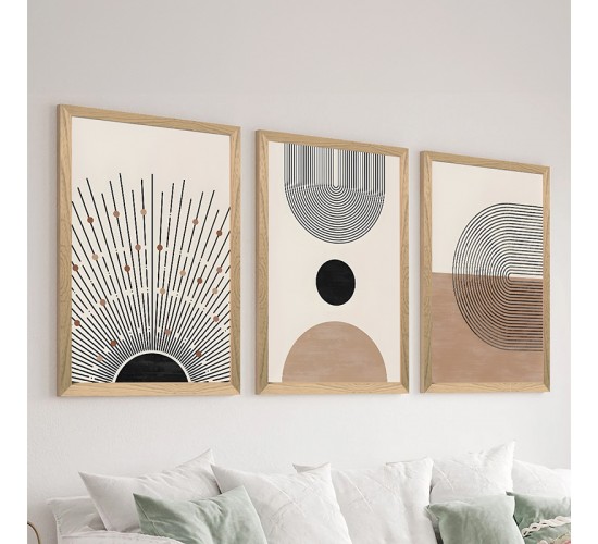 Πίνακας Myrith τρίπτυχος με ψηφιακή εκτύπωση και πλαίσιο 33x0.3x48εκ Υλικό: 100%  MDF 409-000308