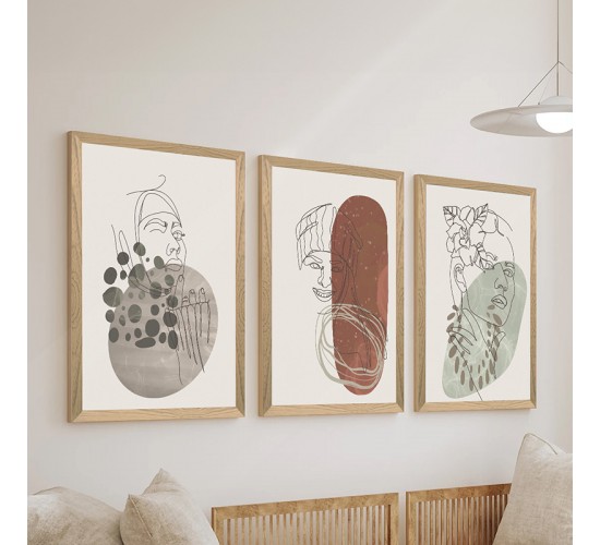 Πίνακας Linento τρίπτυχος με ψηφιακή εκτύπωση και πλαίσιο 33x0.3x48εκ Υλικό: 100%  MDF 409-000309