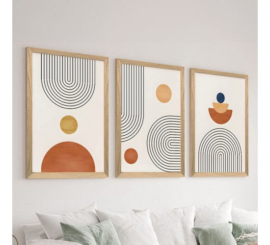 Πίνακας Symmetry τρίπτυχος με ψηφιακή εκτύπωση και πλαίσιο 33x0.3x48εκ Υλικό: 100%  MDF 409-000310