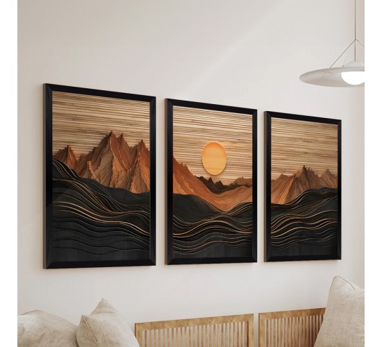 Πίνακας Peaky τρίπτυχος με ψηφιακή εκτύπωση και πλαίσιο 33x0.3x48εκ Υλικό: 100%  MDF 409-000313