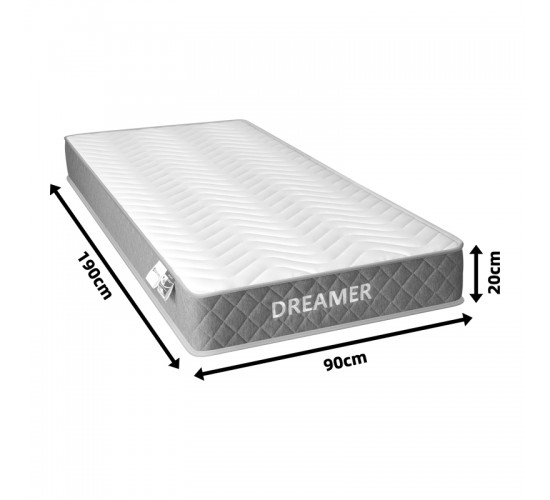 Στρώμα Dreamer pocket spring compressed διπλής όψης 20cm 90x190εκ Υλικό: POCKET SPRING MATTRESS  - FOAM 411-000001