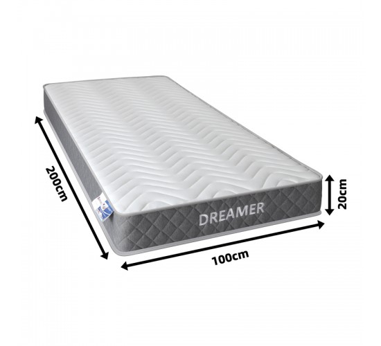 Στρώμα Dreamer pocket spring compressed διπλής όψης 20cm 100x200εκ Υλικό: POCKET SPRING MATTRESS  - FOAM 411-000002
