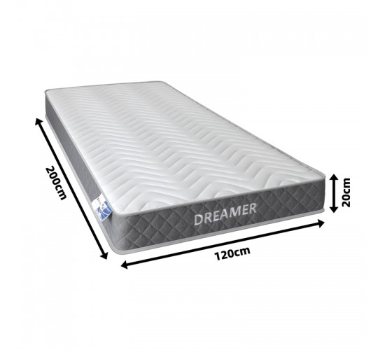 Στρώμα Dreamer pocket spring compressed διπλής όψης 20cm 120x200εκ Υλικό: POCKET SPRING MATTRESS  - FOAM 411-000003