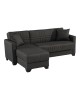 Γωνιακός καναπές-κρεβάτι αναστρέψιμος Stashio ύφασμα ανθρακί 202x143x84εκ Υλικό: FABRIC 418-000002