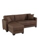 Γωνιακός καναπές-κρεβάτι αναστρέψιμος Stashio ύφασμα καφε 202x143x84εκ Υλικό: FABRIC 418-000003