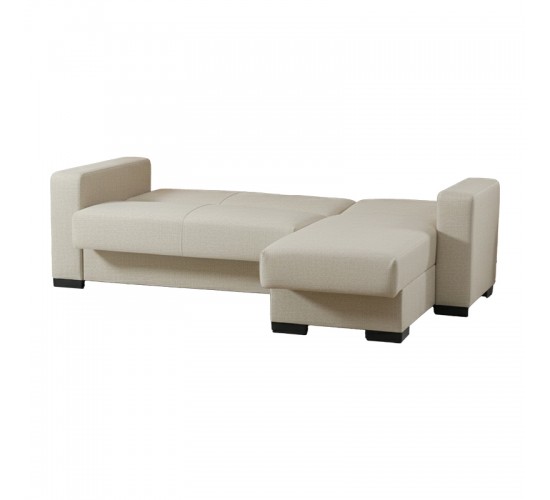 Γωνιακός καναπές-κρεβάτι αναστρέψιμος Dumma ύφασμα κρεμ 226x148x86εκ Υλικό: FABRIC 418-000004