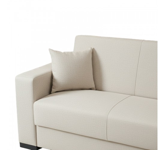 Γωνιακός καναπές-κρεβάτι αναστρέψιμος Dumma ύφασμα κρεμ 226x148x86εκ Υλικό: FABRIC 418-000004