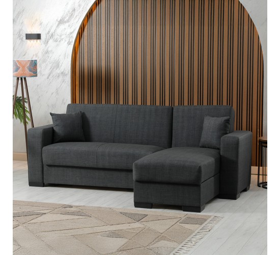 Γωνιακός καναπές-κρεβάτι αναστρέψιμος Dumma ύφασμα ανθρακί 226x148x86εκ Υλικό: FABRIC 418-000005