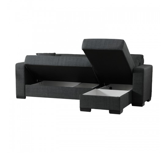 Γωνιακός καναπές-κρεβάτι αναστρέψιμος Dumma ύφασμα ανθρακί 226x148x86εκ Υλικό: FABRIC 418-000005
