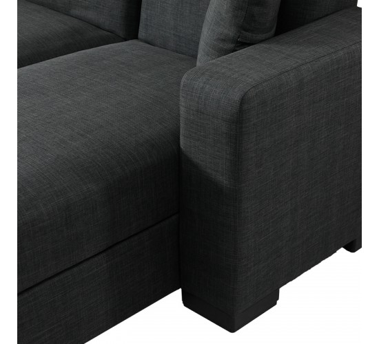 Γωνιακός καναπές-κρεβάτι αναστρέψιμος Dumma ύφασμα ανθρακί 226x148x86εκ Υλικό: FABRIC 418-000005
