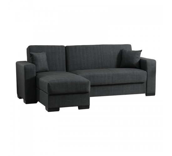 Γωνιακός καναπές-κρεβάτι αναστρέψιμος Dumma ύφασμα ανθρακί 226x148x86εκ Υλικό: FABRIC 418-000005