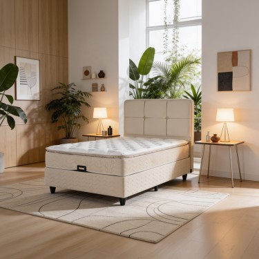 Κρεβάτι ημίδιπλο Punto με αποθηκευτικό χώρο κρεμ βελούδο 120x200εκ Υλικό: MELAMINE CHIPBOARD - SPONGE - FOAM - VELVET - PP 424-000001