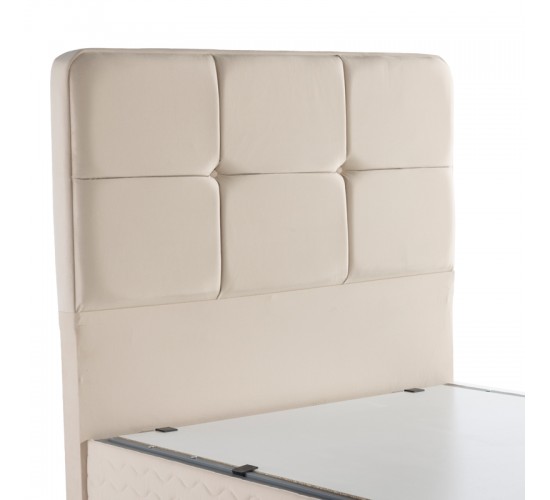 Κρεβάτι ημίδιπλο Punto με αποθηκευτικό χώρο κρεμ βελούδο 120x200εκ Υλικό: MELAMINE CHIPBOARD - SPONGE - FOAM - VELVET - PP 424-000001