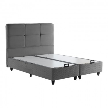 Κρεβάτι διπλό Punto με αποθηκευτικό χώρο ανθρακί βελούδο 160x200εκ 424-000004
