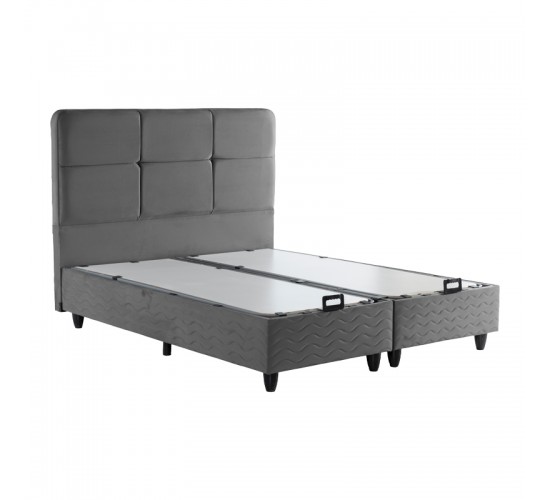 Κρεβάτι διπλό Punto με αποθηκευτικό χώρο ανθρακί βελούδο 160x200εκ 424-000004
