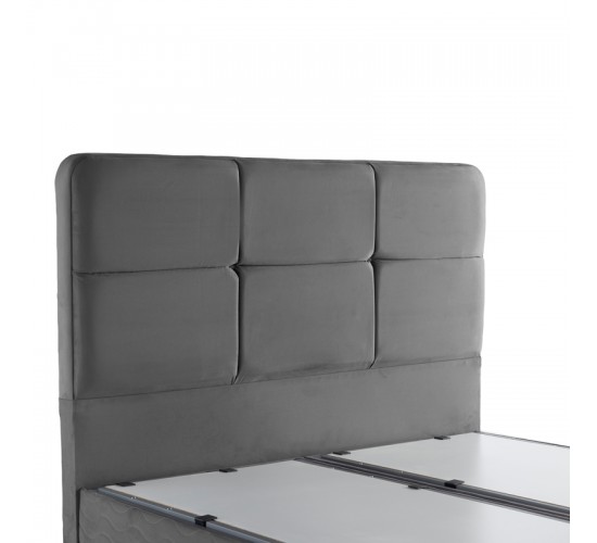 Κρεβάτι διπλό Punto με αποθηκευτικό χώρο ανθρακί βελούδο 160x200εκ 424-000004