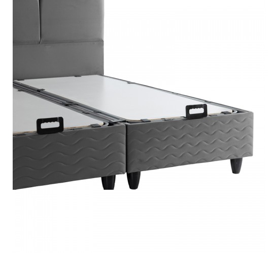 Κρεβάτι διπλό Punto με αποθηκευτικό χώρο ανθρακί βελούδο 160x200εκ 424-000004