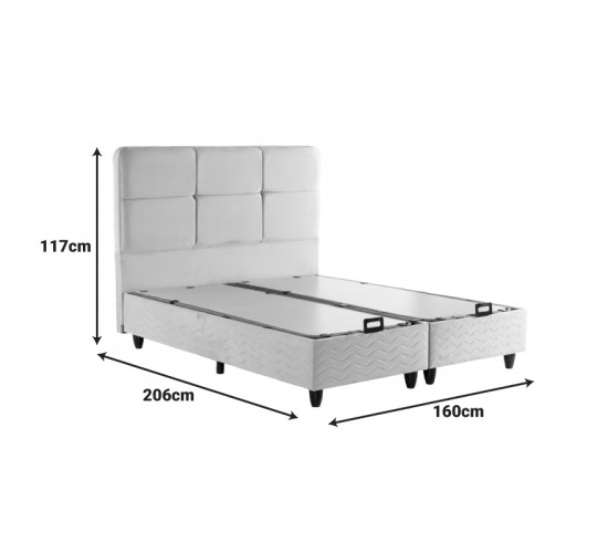 Κρεβάτι διπλό Punto με αποθηκευτικό χώρο ανθρακί βελούδο 160x200εκ 424-000004