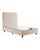 Κρεβάτι ημίδιπλο Linteda με αποθηκευτικό χώρο κρεμ βελούδο 120x200εκ 424-000007