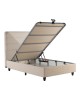 Κρεβάτι ημίδιπλο Linteda με αποθηκευτικό χώρο κρεμ βελούδο 120x200εκ 424-000007