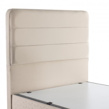 Κρεβάτι ημίδιπλο Linteda με αποθηκευτικό χώρο κρεμ βελούδο 120x200εκ 424-000007