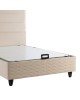 Κρεβάτι ημίδιπλο Linteda με αποθηκευτικό χώρο κρεμ βελούδο 120x200εκ 424-000007